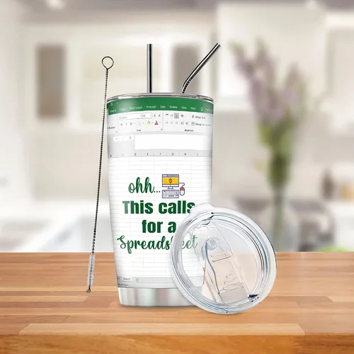 Vista 6 de Regalos para Contadores Hoja de Cálculo, Taza Termo para Regalos de Contadores para Mujeres y Hombres, Ohh Esto Requiere una Hoja de Cálculo
