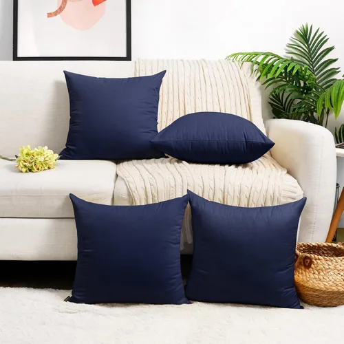 Vista 34 de Coddsmz Paquete de 4 fundas decorativas de 100% algodón para cojín cuadrado, funda de almohada de color liso para bricolaje, para sofá y dormitorio