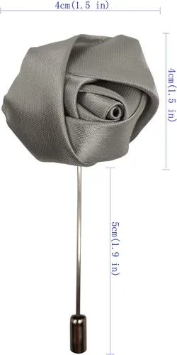 Vista 4 de Rose Boutonniere - Broche de solapa para hombre, diseño de flores de satén, 12 unidades, para novio, boda, boutonniere, accesorios
