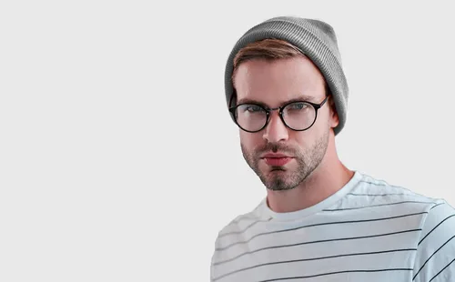 Vista 4 de Gorro de punto 100% de algodón para mujeres y hombres, gorro de invierno holgado con puños para mujer, gorro de esquí cálido