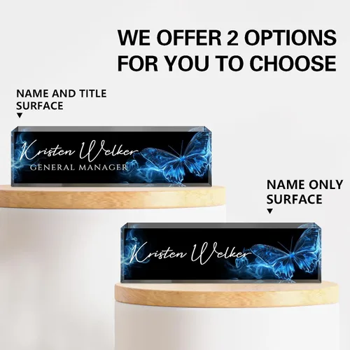 Vista 4 de Placa de nombre personalizada para escritorio, accesorios de escritorio de acrílico, placa de identificación personalizada, regalos personalizados