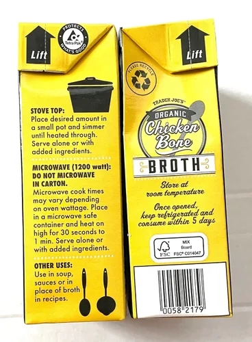 Vista 3 de Trader Joe's - Caldo de hueso de pollo orgánico 17 fl oz 17.0 fl oz (dos cajas)