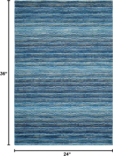 Vista 2 de SAFAVIEH Himalaya Collection - Alfombra decorativa, 2 x 3 pies, azul y multicolor, lana hecha a mano, ideal para zonas de alto tráfico en entrada