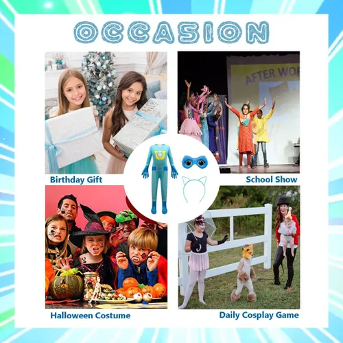 Vista 5 de Lindo disfraz de cosplay para niños con máscara y diadema, 3-10 años