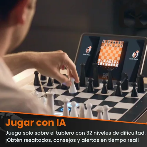 Vista 4 de GoChess Mini - Juego de mesa de ajedrez electrónico AI, juego de ajedrez iluminado para adultos y niños para todos los niveles de habilidad