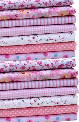 Vista 14 de MSCFTFB 14 piezas surtidas de 7 diseños cuadrados de tela, paquetes de tela precortados de retazos cuadrados para coser manualidades, apliques
