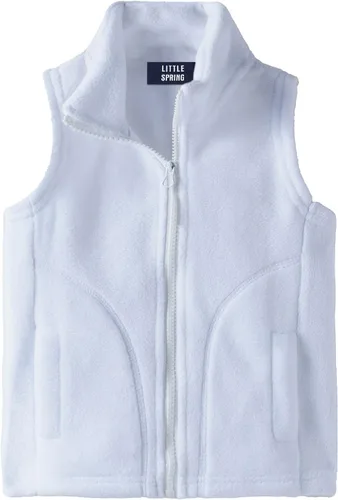Vista 25 de LittleSpring Boys Girls Fleece Vest Sleeveless Jacket Full-Zip Fall Winter Warm Outerwear Negro