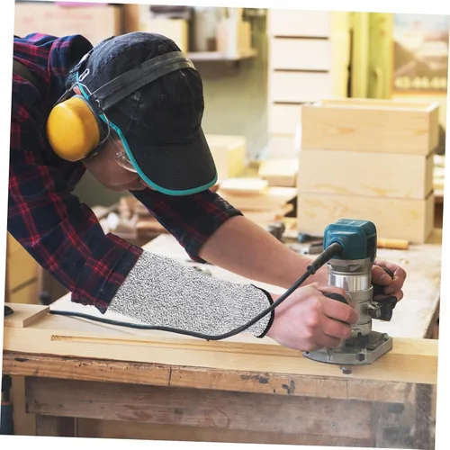 Vista 6 de Mangas de protección de brazo resistentes a los cortes Cubiertas de brazo Protección de 5 niveles Cómodo Jardinería Trabajo Industrial, Como se