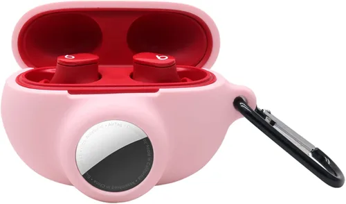 Vista 16 de Funda protectora de silicona compatible con Beats Studio Buds Airtag con soporte para Airtag, encuentra tu funda para auriculares, verde aguacate