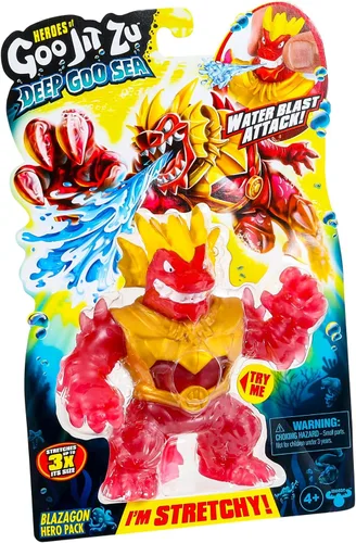 Vista 6 de Heroes of Goo Jit Zu Paquete de héroes de Deep Goo Sea Blazagon. Juguete súper elástico lleno de goo. con función de ataque de agua a chorro.