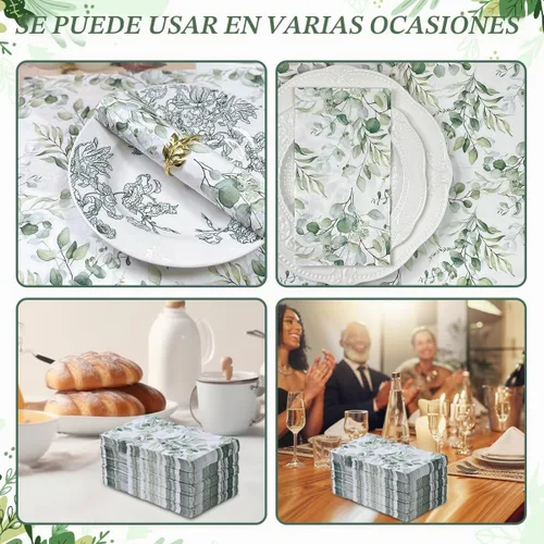 Vista 5 de 100 servilletas de papel para invitados, toalla de mano desechable para baño