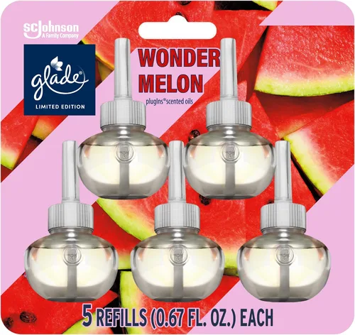 Vista 9 de Glade PlugIns Ambientador de Aceite con Aroma, Cool Coconut Edición Limitada, 3.35 oz Total, 5 Recambios