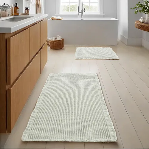 Vista 21 de JIUZHEN Tapete de Baño Mejorado con Diseño de Gofre Súper Absorbente Tapetes de Baño Antideslizantes Alfombras de Baño Lavables a Máquina de Secado