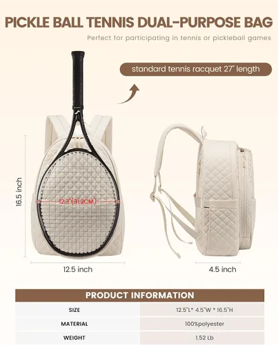 Vista 3 de Sucipi Bolsas de tenis para mujeres, Mochila bolsa acolchada para raqueta de tenis para raqueta de tenis, palas de pickleball, bádminton
