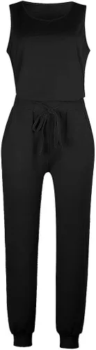 Vista 2 de Conjunto de 2 piezas de ropa de verano para mujer, ajuste holgado, cómodo, camiseta de manga corta con pantalones largos con cordón