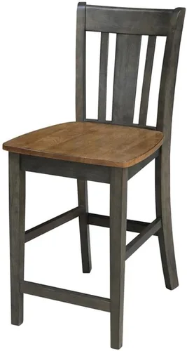 Vista 10 de Taburete de comedor de madera maciza San Remo - Altura del asiento de 24 pulgadas, sin terminar