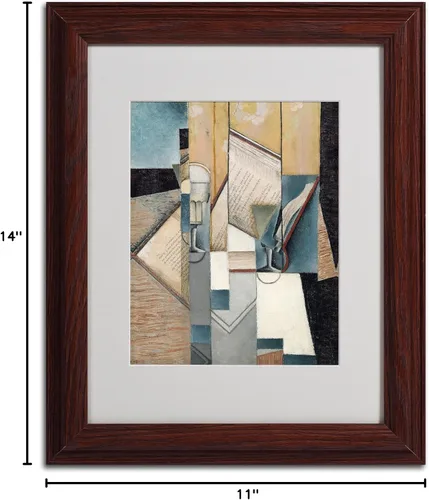 Vista 6 de Trademark Fine Art The Book 1913 - Obra de arte de Juan Gris, marco de madera, 11 x 14 pulgadas