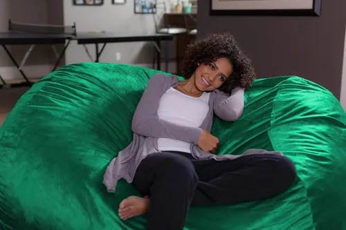 Vista 3 de Puf grande de 6 pies Sofa Sack Bean Bags, Microfibra, Aqua Marine