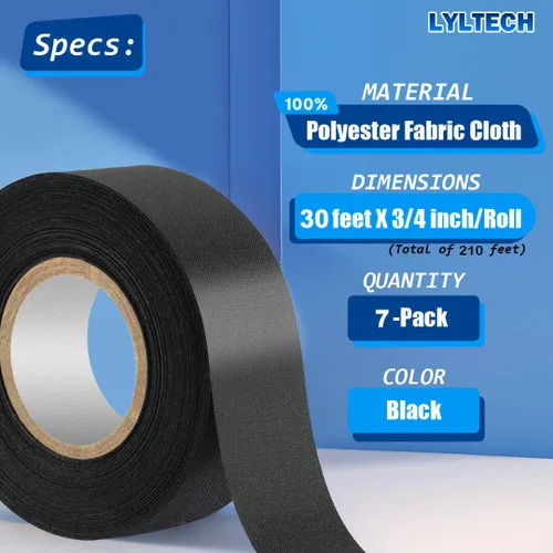 Vista 9 de Cinta eléctrica Lyltech color negro de 66 pies x 3/4 pulgadas x 0.07 milésimas de pulgada, y 600 voltios con certificación UL/CSA. Impermeable