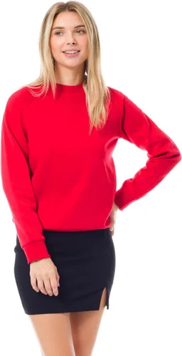 Vista 33 de MixMatchy Sudadera básica suave y cómoda de forro polar con cuello redondo para mujer