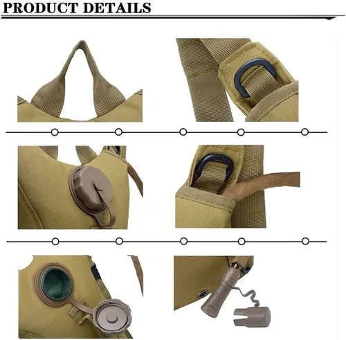 Vista 3 de Bolsa de agua táctica de 3L para vejiga, mochila de camello para senderismo al aire libre, camping, militar, portátil, hidratación, bolsa