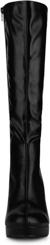 Vista 3 de Allegra K Botas altas hasta la rodilla con plataforma y punta redonda para mujer
