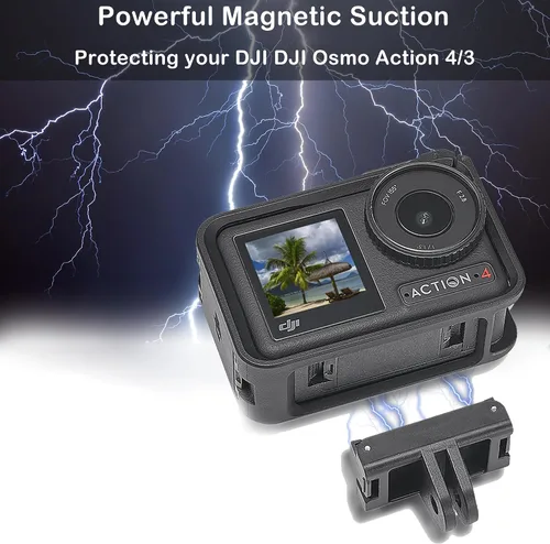Vista 4 de PCTC Adaptador magnético compatible con DJI Osmo 360/Osmo Action 5 Pro/4/3 Adaptador de liberación rápida – Accesorios DJI, trípode conectable