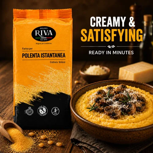 Vista 4 de Yellow Instant Polenta Molino Riva - Listo en 2 minutos - 2.2 libras (2.2 lbs)