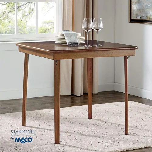 Vista 2 de Stakmore - Mesa plegable clásica de madera con borde recto, 32 pulgadas Cereza