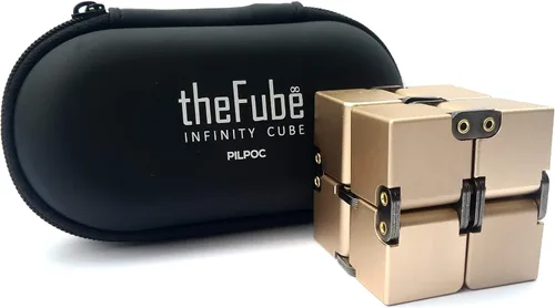 Vista 14 de PILPOC theFube Cubo Infinito Fidget Toys para Adultos - Cubo Mágico Infinito de Aluminio con Estuche, Resistente, Pesado, Alivio del Estrés