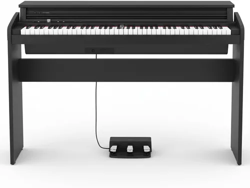 Vista 3 de Korg Piano digital LP-180, paquete negro con banco de muebles, libro de instrucciones, DVD instructivo de Austin Bazaar y paño de pulido