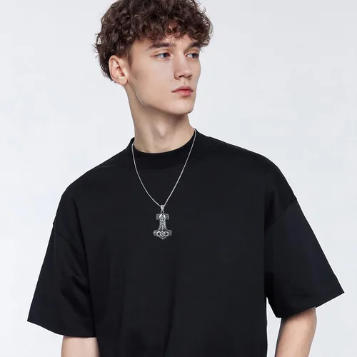 Vista 2 de SILBAZ Viking Necklace for Men Stainless Steel Animal Pendant Vintage Viking Animal Jewelry Gift for Father Husband