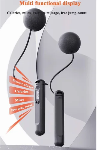 Vista 3 de Cuerda de saltar inalámbrica con contador para fitness, cuerda de saltar inteligente ajustable para hombres, mujeres, niños, boxeo de velocidad al