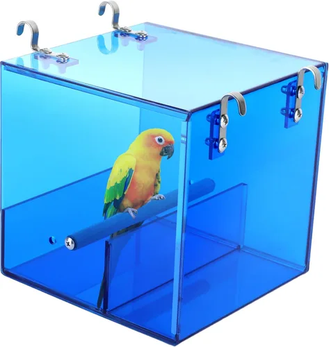 Vista 9 de Comedero automático para pájaros sin ensuciar, jaula para mascotas, contenedor de comida para semillas para periquito, canario, cacatúa, loro