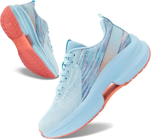 Vista 2 de WONESION Zapatos deportivos antideslizantes para mujer, ligeros, atléticos, deportivos, deportivos, a la moda, para gimnasio, trabajo, enfermería