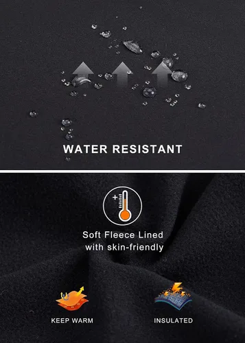 Vista 4 de Libin Leggings con forro polar para mujer, resistentes al agua, cálidos, para correr, con aislamiento térmico y bolsillos