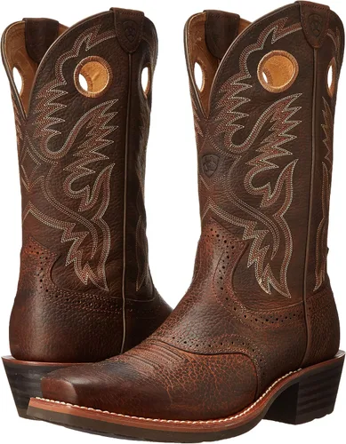 Vista 11 de Ariat Heritage Roughstock - Botas de trabajo de cuero con punta cuadrada para hombre