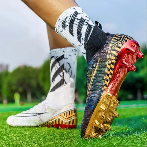 Vista 7 de botines de fútbol para hombres y niños, para césped, para exteriores e interiores, para deportes, correr, caminar, zapatos deportivos