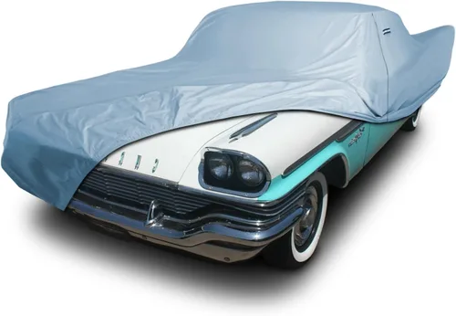 Vista 74 de iCarCover Funda de automóvil personalizada Premium para Chrysler Imperial 1957-1975, resistente, impermeable, para todo tipo de clima, lluvia Negro
