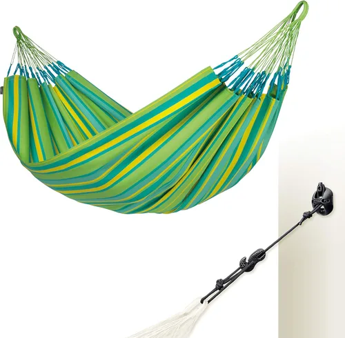 Vista 42 de LA SIESTA Brisa - Hamaca clásica colgante, hecha a mano, resistente a la intemperie, resistente a roturas para relajación en interiores y Almendra