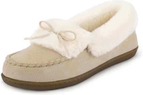 Vista 7 de RockDove Pantuflas tipo mocasín de microgamuza con forro de piel sintética para mujer
