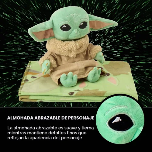 Vista 8 de The Mandalorian, The Child Character Juego de almohada y manta de forro polar, 40 "x 50