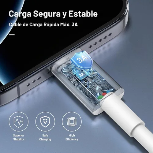 Vista 3 de Cable Carplay de coche para iPhone 17 16 15 Pro Max Plus, paquete de 4 [2x3.3 pies+2x6 pies] Cable Apple USB A a USB C para iPhone 17 16 15 Pro Max