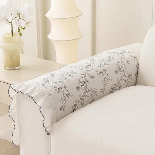 Vista 19 de Fundas para Reposabrazos de Sofá, Fundas de Felpa de Terciopelo Vintage para Sofá, Fundas Antideslizantes para Sillón y Sofá, Almohadillas