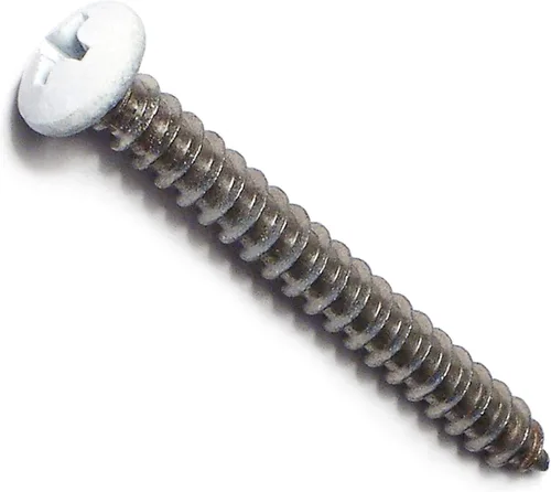 Vista 10 de Hard-to-Find Fastener Tornillos de chapa blanca Phillips Pan de 8 pulgadas x 1 pulgada