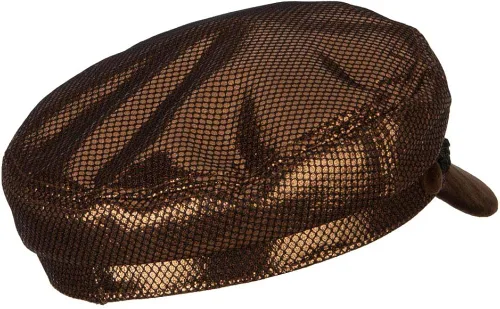 Vista 3 de SSHat - Gorra de pescador griego de dos tonos metálica y terciopelo