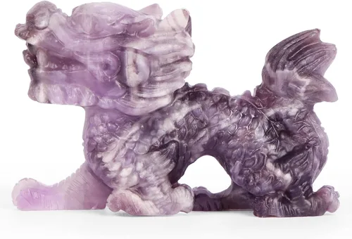 Vista 10 de SMQ Estatua de calavera de cabeza de dragón de cristal de 2 pulgadas, tallada a mano, piedra de sangre de África, piedras preciosas realistas