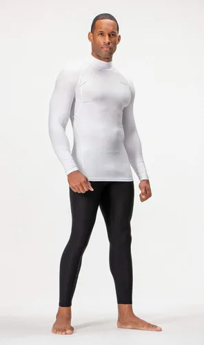 Vista 2 de DEVOPS Paquete de 3 camisas de compresión atléticas de manga larga con cuello de tortuga para hombre