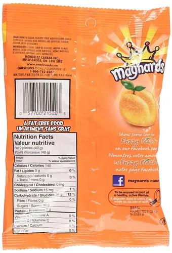 Vista 2 de Maynards Caramelo de melocotón mullido, 6.53 oz, 2 unidades, importado de Canadá