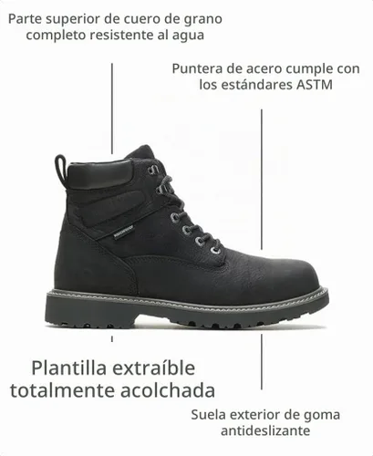 Vista 3 de Wolverine Botas impermeables Floorhand de 6 pulgadas para hombre Negro